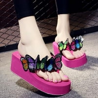 Youmylove žene Flip flops Girls Leptir cvjetni klinovi Sandale Papuče cipele za plažu Leisure Udobnost