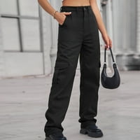 Ausyst teretne hlače Žene čvrste hlače Hippie Punk pantalone Streetwear Jogger džep labav kombinezoni dugačke hlače