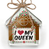 Ornament tiskan jednostran sam srčani ljubavi moju kraljicu Božić Neonblond