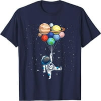 Smiješan astronaut sa planetima u ruci za muškarce Žene Spaceman majica