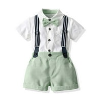 Binmer Baby Boy Set Set Short rukav Top & Strap kratke hlače odijelo za djecu resla majice, fotografski