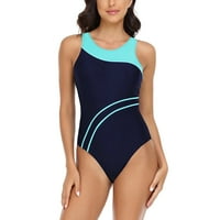 Plus size kupaći kostim za žene Tankeni Tummy Control okrugli vrat blok kupaći kostimi kupaći kostim