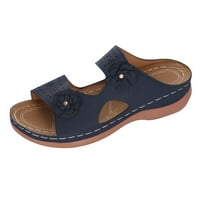 Kožne sandale Žene Dression Summer Peep Toe Platform Sandale cipele Plaža Klinovi Dame Flip Flops Ortopedske