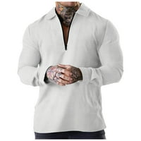 Qolati Muški dugi rukav Henleys majice Ležerne prilike na pola košulje na pola košulje Radni majica