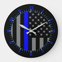 Hetayc Gruzija Barnard Wall Clock 15 Clock Wood Clock, rustikalni zidni sat USA zastava tankih plavih