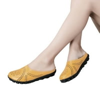 Sandale za ženske ženske cipele Solidana boja retro šupljina izrezbarena ravna potpetica modne ugodne