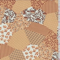 Narandžasti bež cvjetni patchwork Georgette, tkanina od dvorišta