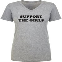 Podržite devojke Žene majicu V-izrez