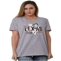 Retro Betty Boop Texas State Outline V izrez T Majica Tees Ženska Brisco Brends X