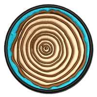 Ručno crtano drveće prstenje doodle aplical s višebojnih vezenih gvožđa-na patch malim