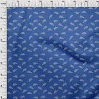 Onuone Georgette viskoze srednje plave tkanine Dot & Bird blok zanatski projekti Dekor tkanina štampan