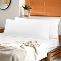 PiccoCasa karoserijaclav jastučnice za tijelo MicroFiber dugi jastuk navlake, bijeli 20 x60