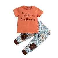 Dječji dječaci Djevojke Dopis odjeće Kratki rukav Tors Floralne hlače Sumpine Set