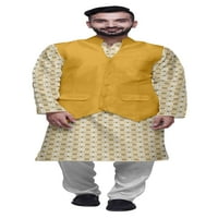 Atasi Pamuk Muns Kurta Pajama sa jaknom Indijski set etničkog habanja mandarine