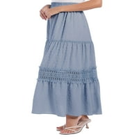 Ženska izreza Polka Dot dugačka suknja haljina elastična struka duge suknje