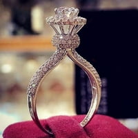Mnjin bijeli kameni prsten ručno izrađeni rez vjenčani angažman nakit poklon ruže zlato