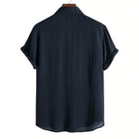 Muška majica Ležerne tipke Summer Solid Majice Kratki rukav bluza V izrez Jedinstveni vrhovi plaža Tees