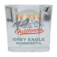 Sivi Eagle Minnesota Istražite otvoreni suvenir Square Square Base alkohol Staklo 4-pakovanje
