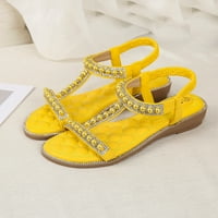 Sandale Žene proklizane klinove elastične papuče za papuče za žene žuta veličina 6.5