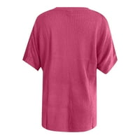 Ženske košulje Modne žene Ležerne prilike sa čvrstim V-izrezom Pleteni džemperi Labavi džemper s kratkim
