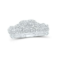 10kt bijeli zlatni okrugli dijamant Bridal Wedding prsten set 1- cttw