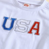 Aturuste Baby Boy devojka 4. jula odijelo za kratki rukav ROMPER prevelizirani američki zastava Dan