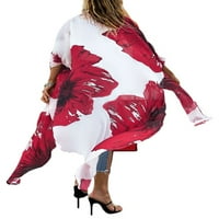 Ženska otvorena prednja cvjetna print Kimonos plaža pokriva ljetne boemske obloge