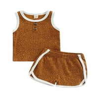 SUNISERY 0-3Y TODDLER Dječak Dječak Odjeća Leopard Print New Beaveless Letnjeg prsluka + kratke hlače