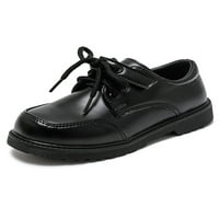 Kids Loafers Magic Tape Oxfords School Haljina cipele Boime Comfort Casual Boy's Limon Crno 1 15Y