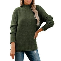 Ženski džemper ženski polumjer dugih rukava dugih rukava pulover dugih rukava, čvrsti temperamentni