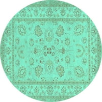 Ahgly Company u zatvorenom okruglu Orijentalni tirkizni plavi tradicionalni prostirci područja, 8 'krug