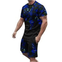 Fanxing odijelo Muške kratke pidžame postavljeno spavanje kratkih rukava majica TOP i pidžamas hlače