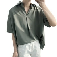 Petort majice za muškarce Muški retro kratkih rukava košulja Casure Case Case Case casur majice Green,