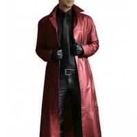 Kaputi za muškarce Muški dugi kardigan kaput Dugme Čvrsta boja kožni vjetar s dugim rukavima kaput s