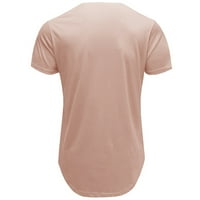 Oalirro Muški pamučni kratki rukav okrugli vrat Casual Muns T majice Pink XL
