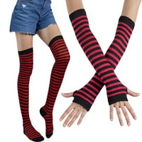 Cuoff Socks Snaga kompresije modne prugasto pamučne duge cijevi sedam dugih rukavica + kombinirane čarape