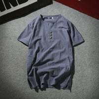 Golf košulje za muškarce kratki rukav tanka ležerna majica ljetna posteljina kratka rukava majica plava