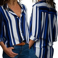 Šifonske bluze za žene Žene Ležerne prilike, dugi rukav s dugim rukavima prema gore prugasta košulja