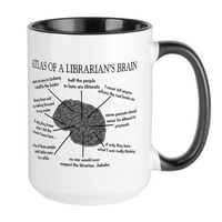 Cafepress - Atlas bibliotekara Brain velika krigla - OZ keramička velika krigla