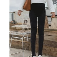 Odieerbi Ženske hlače za majke Trudne visokog struka traperice u obliku gležnjanja trendy solid crna