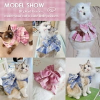 Haljina za pse sa povodljivim setom, mekim i udobnim remen za kućne ljubimce sa dizajnom luka za male