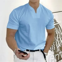 Muške majice Ležerne prilike Stilski labavi fit Solid Color V izrez Muške majice Ljeto kratki rukav