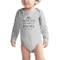 Princeza se rodi u januaru smiješnu djecu s dugim rukavima BodySuits dječak djevojka unise