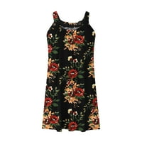 Ležerne haljine za žene kratka vintage cvjetna košulja bez rukava na rukavima na otvorenom na koljena,