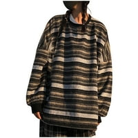 Lroplie Hoodies za žene modni prugasti duks pulover prevelike džemper plus veličine pletena dugih rukava