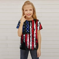 Majice malih majica i dječjih djevojaka kratki rukav vrhom dana neovisnosti Ispiši tamno plavu 110