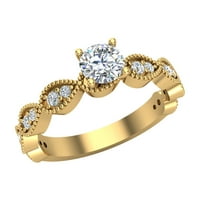 Očišćeni dijamantni prsten za beskonačno svjetlo 14k zlato 0. CT TW