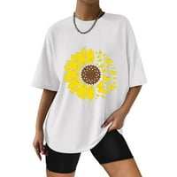 Ženska modna labava majica okrugli vrat kratkih rukava, ljetne majice