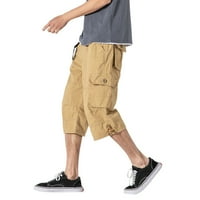 Ljetne štedne klirenske gaćice za muškarce Muške Plus veličine pamučne multi-džepne opterećene konopljene konopljene pantalone