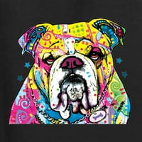 Divlji Bobby Dean Russo Neon šareni pas pas Buldog ljubitelj za pse unise Crewneck Grafički duks, crni,